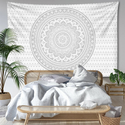 Striped Mandala Tapestry – Abstract Psychedelic Witchcraft Bohemian Wall Hanging