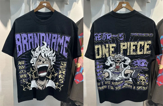 2025 Summer ONE PIECE Cartoon Anime Luffy Printed T-Shirt