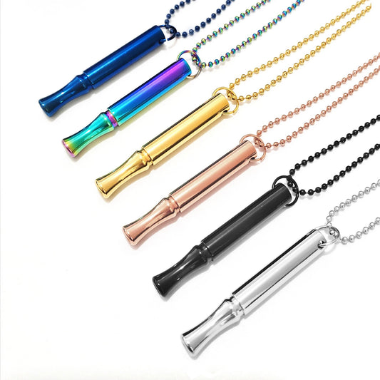 Stainless Steel Mindfulness Breathing Necklace – Anxiety & Stress Relief Pendant for Women & Men