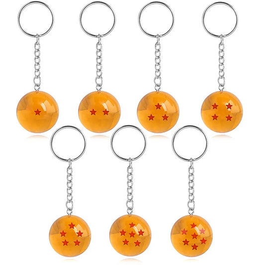 2.7cm 7PCS Dragon Ball Z Crystal Ball Keychain Set