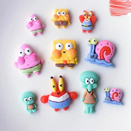 10pcs Cute SpongeBob SquarePants Shoe Decorations