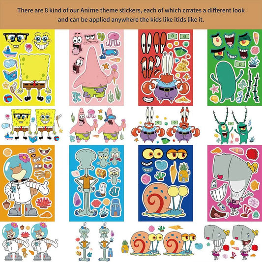 8PCS SpongeBob SquarePants Graffiti Stickers