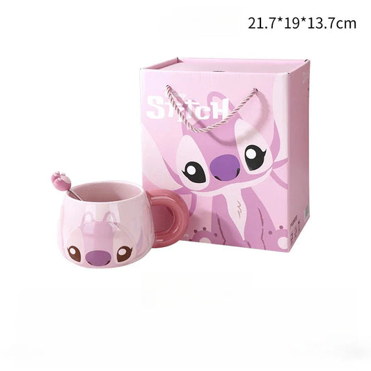 500ml Kawaii Disney Stitch & Angel Mug